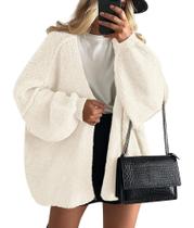 Suéter PRETTYGARDEN 2025 Manga Balão Oversized Branco G