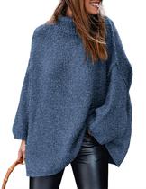 Suéter PRETTYGARDEN 2025 Otoño Cuello Alto de Punto Grueso Azul S Suéter PRETTYGARDEN 2025 Otoño Cuello Alto de Punto Grueso Azul S