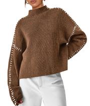 Suéter PRETTYGARDEN 2025 Outono Gola Alta Tricô Grosso M