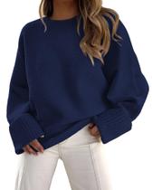 Suéter PRETTYGARDEN Azul Marinho Oversized de Tricô Peludo G Suéter PRETTYGARDEN Azul Marinho Oversized de Tricô Peludo G