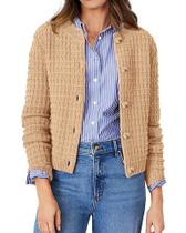 Suéter PRETTYGARDEN Cardigã de Tricô Caqui com Botões G - Feminino Suéter PRETTYGARDEN Cardigã de Tricô Caqui com Botões G - Feminino