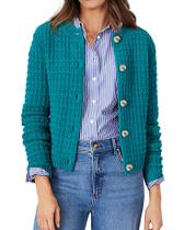 Suéter PRETTYGARDEN Cardigan Feminino Azul com Botões M