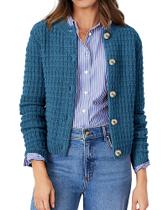 Suéter PRETTYGARDEN con botones al frente abierto Azul XL Suéter PRETTYGARDEN con botones al frente abierto Azul XL