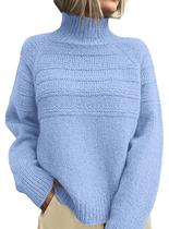 Suéter PRETTYGARDEN Outono 2025 Gola Alta Tricô Grosso M Suéter PRETTYGARDEN Outono 2025 Gola Alta Tricô Grosso M