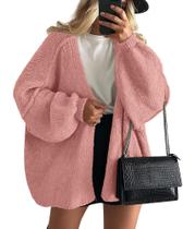 Suéter PRETTYGARDEN oversize con mangas globo color rosa claro talla L Suéter PRETTYGARDEN oversize con mangas globo color rosa claro talla L
