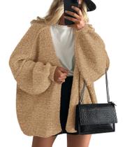 Suéter PRETTYGARDEN Oversized com Mangas Balão Camel Tamanho S Suéter PRETTYGARDEN Oversized com Mangas Balão Camel Tamanho S