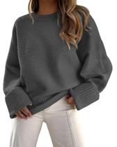Suéter PRETTYGARDEN Oversized Peludo Gola Careca XL Cinza Escuro Suéter PRETTYGARDEN Oversized Peludo Gola Careca XL Cinza Escuro