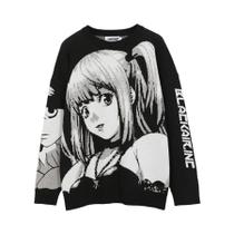 Suéter Pullover De Algodão Vintage Estilo Harajuku Para Mulheres, Moda De Anime Japonês Hip Hop 2023