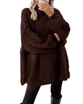 Suéter pulôver BTFBM feminino 2024 outono inverno marrom XXL Suéter pulôver BTFBM feminino 2024 outono inverno marrom XXL