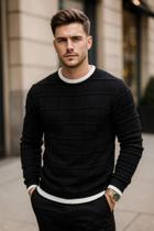 Sueter quadr masculino homem la tricot linho social casual Sueter quadr masculino homem la tricot linho social casual