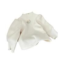 Suéter Quente E Grosso Para Meninas, Com Mangas Bufantes E Bordado De Flores, Camiseta Casual Para