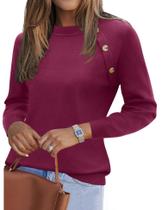 Suéter Rapbin com gola redonda, manga comprida, vinho vermelho L Suéter Rapbin com gola redonda, manga comprida, vinho vermelho L