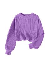 Suéter recortado RoseSeek Girl de manga comprida 11Y Mauve Suéter recortado RoseSeek Girl de manga comprida 11Y Mauve