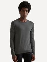 Suéter Reserva Masculino Tricot Basico Gola Careca Chumbo Mescla