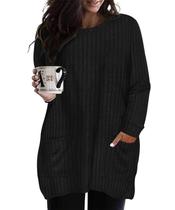 Suéter TIYOMI Plus Size para mulheres de manga comprida com decote em V XL-5XL