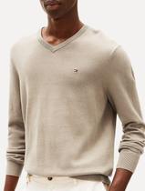 Suéter Tommy Hilfiger Masculino Signature V-Neck Areia