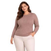Suéter Tricô Feminino City Lady by Facinelli Plus Size 658140 Nude