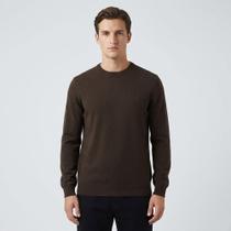 Suéter Tricot Dudalina Basic Melange Ou26 Marrom Masculino