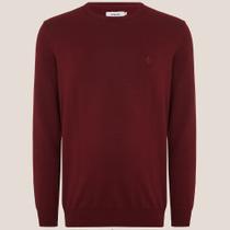 Suéter Tricot Dudalina Basic Ou25 Bordô Masculino