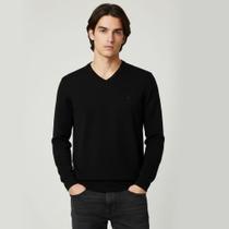 Suéter Tricot Dudalina Decote V Basic Ou26 Preto Masculino
