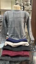 Suéter tricot lã masculino quatriculada Suéter tricot lã masculino quatriculada
