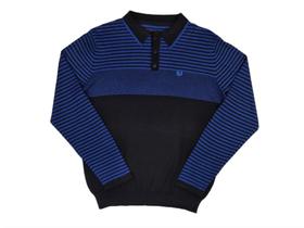 Sueter Tricot Manga Longa, Gola Polo, 100% Algodão 17008 Sueter Tricot Manga Longa, Gola Polo, 100% Algodão 17008