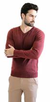 Suéter Tricot Masculino Vinho Gola V Estonado Suéter Tricot Masculino Vinho Gola V Estonado