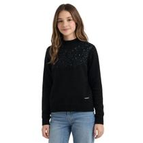 Suéter tricot menina com lantejoulas - carinhoso -