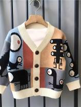 Suéter Tricotado Estilo Coreano Para Meninos, Cardigã De Desenho Animado, Jaqueta Infantil Para Suéter Tricotado Estilo Coreano Para Meninos, Cardigã De Desenho Animado, Jaqueta Infantil Para
