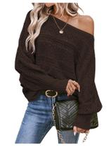 Suéter Verdusa 2026 Off The Shoulder Crochê Marrom Café Suéter Verdusa 2026 Off The Shoulder Crochê Marrom Café