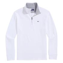 Suéter vineyard vines Saltwater sólido com zíper 1/4 em algodão