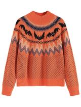 Suéter ZAFUL com gola alta recortada e manga lanterna para mulheres