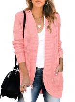 Suéteres cardigã KIRUNDO 2024 Fall Open Front para mulheres