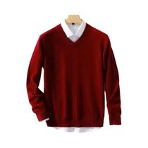 Suéteres De Lã Cashmere Com Decote Em V Para Homens, Malhas De Alta Qualidade Para Primavera E