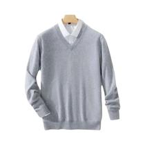 Suéteres De Lã E Cashmere Com Decote Em V Para Homens, Malhas De Alta Qualidade Para Primavera E