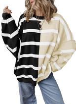 Suéteres EVALESS 2024, moda, listrados, listrados, tricotados para mulheres Suéteres EVALESS 2024, moda, listrados, listrados, tricotados para mulheres