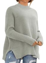 Suéteres Eytino Plus Size com gola redonda Batwing e manga comprida para mulheres Suéteres Eytino Plus Size com gola redonda Batwing e manga comprida para mulheres