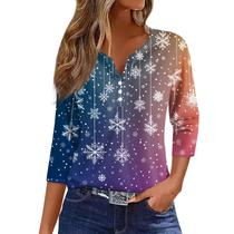 Suéteres feios de Natal COTECRAM Snowflake Print para mulheres 2024