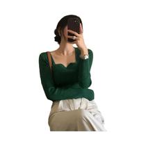 Suéteres Femininos Vintage De Tricô Sólido, Ajuste Slim, Elegantes, Estilo Coreano, Outono Inverno