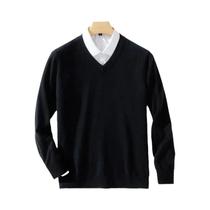 Suéteres Masculinos De Lã E Cashmere Com Decote Em V, Malhas De Alta Qualidade Para Primavera E