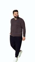 Suéters Plus Size Exco Masculinos Cotelê Glow em Gola V