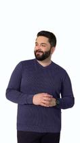 Suéters Plus Size Exco Masculinos Cotelê Glow em Gola V