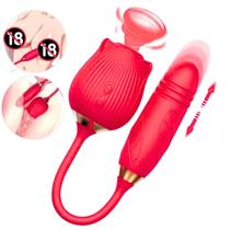 Sugador Clitoriano Duplo Vibrador Vai e Vem Pulsação Recarregável Estimulador Clitóris Feminino SexShop v7633