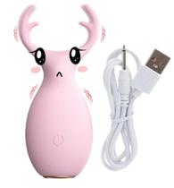 Sugador Clitoriano Vibrador Feminino Alce 10 Velocidades Potente e Discreto USB Rosa