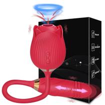 Sugador de Clitóris com Vibrador Feminino Estimulador Ponto G Vai e Vem