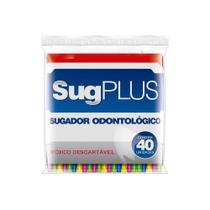 Sugador Descartável Colorido SugPlus (40 Unidades)