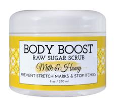 Sugar Scrub Body Boost Milk & Honey 240 ml previne a pele seca
