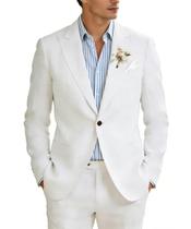 Suit Ciwolce Linen, 2 peças, branco, slim fit, para homens, 2GG