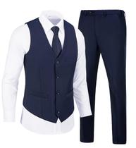 Suit Datysum, 2 peças para homens, smoking formal azul marinho, tamanho GG