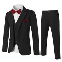 Suit Disaur Boys Black Slim Fit, 6 peças de 8 a 9 anos